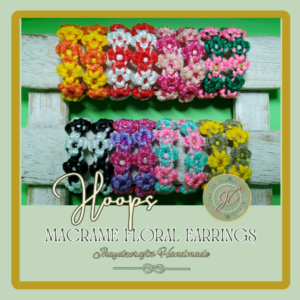 Hoops Macrame Floral Earrings- (Pre-order up to 7 days)