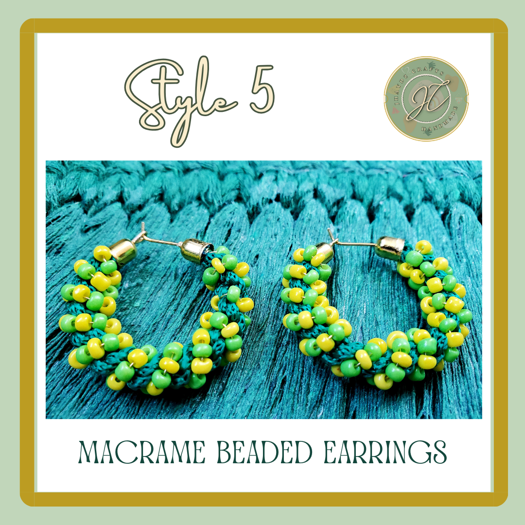 Hoops Macrame Beaded Earrings- (Pre-order up to 7 days) - Image 6