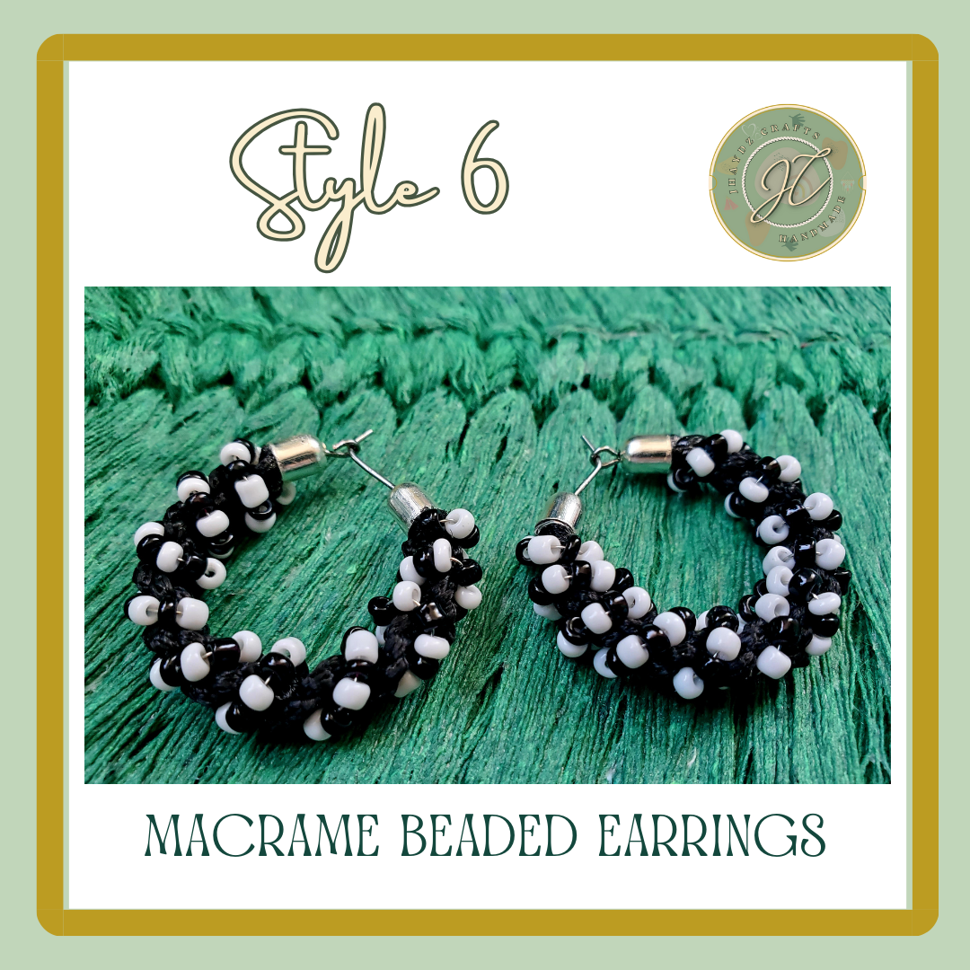 Hoops Macrame Beaded Earrings- (Pre-order up to 7 days) - Image 7