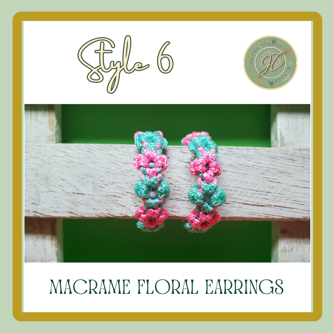 Hoops Macrame Floral Earrings- (Pre-order up to 7 days) - Image 8