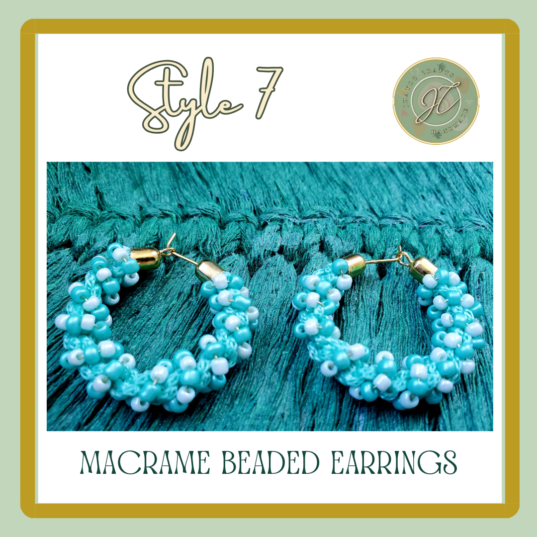Hoops Macrame Beaded Earrings- (Pre-order up to 7 days) - Image 8