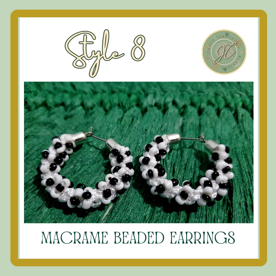 Hoops Macrame Beaded Earrings- (Pre-order up to 7 days) - Image 9