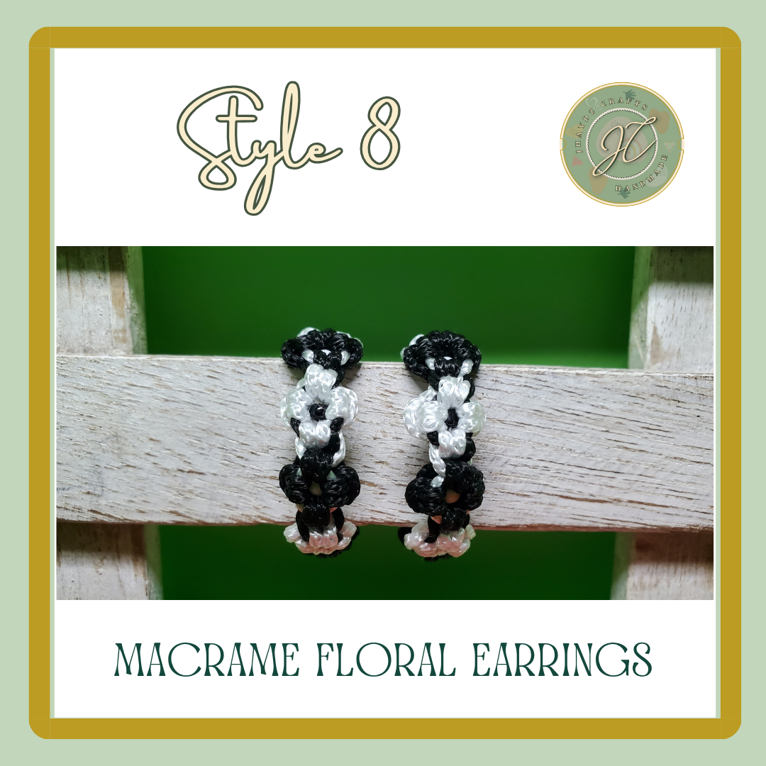 Hoops Macrame Floral Earrings- (Pre-order up to 7 days) - Image 10
