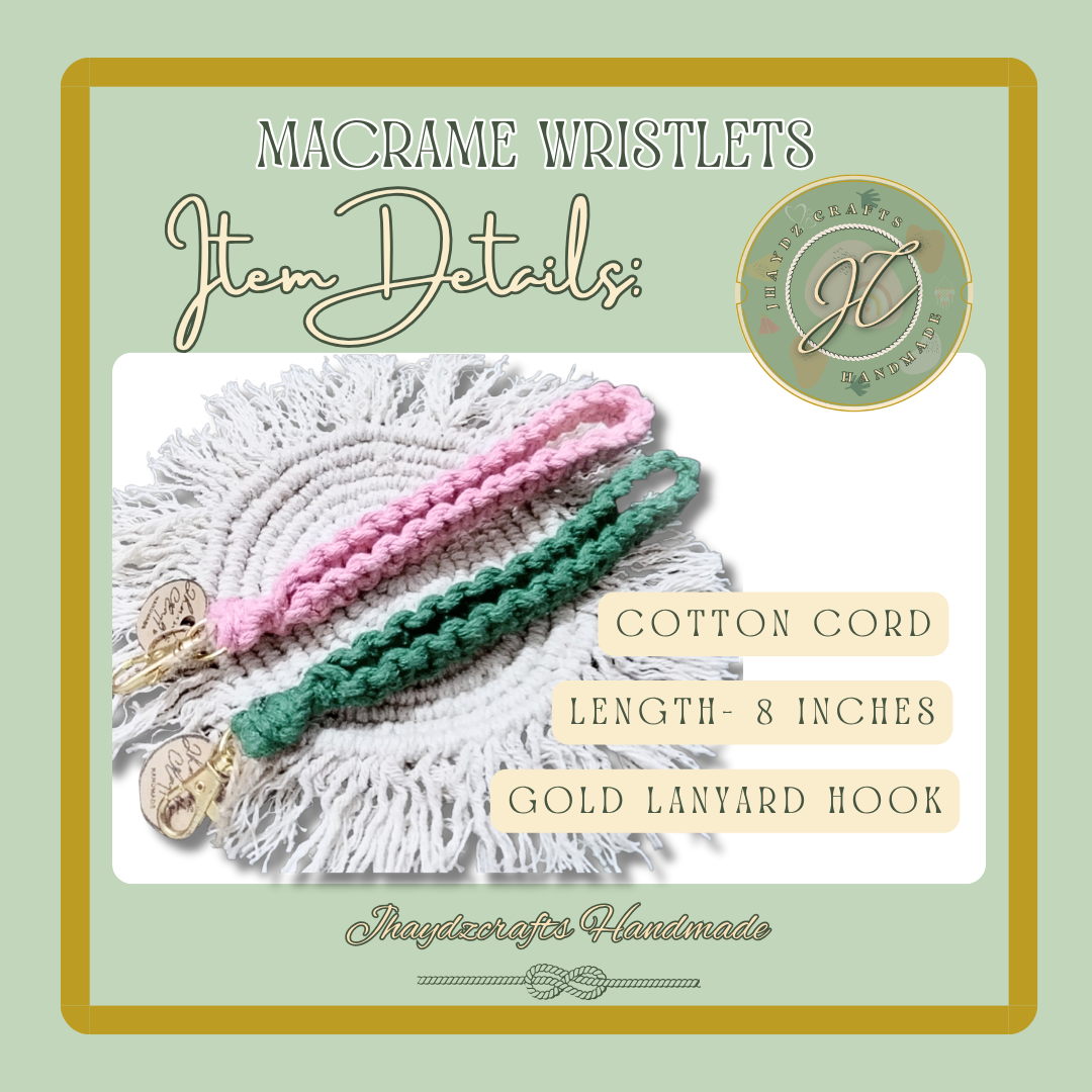 Macrame Wristlets (Plain)- (Pre-order up to 7 days) - Image 2