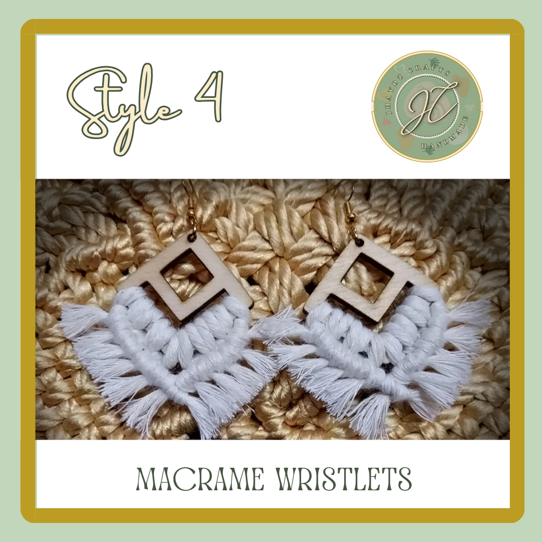 Macrame Wooden Earrings- (Pre-order up to 7 days) - Image 6