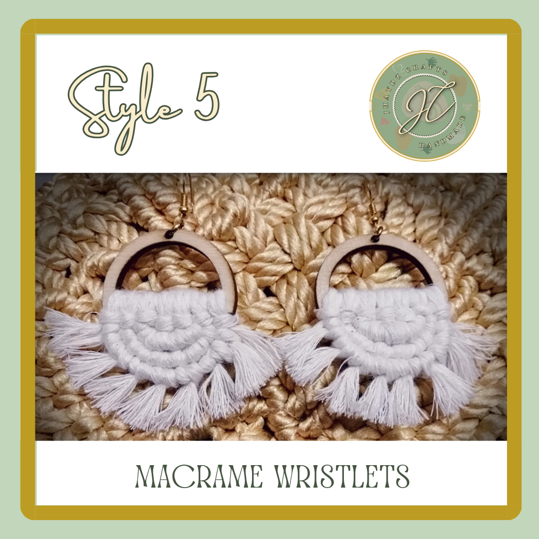 Macrame Wooden Earrings- (Pre-order up to 7 days) - Image 7
