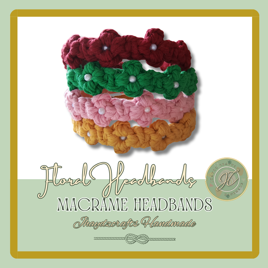 Macrame Floral Headbands (Plain)-Pre-order up to 7 days