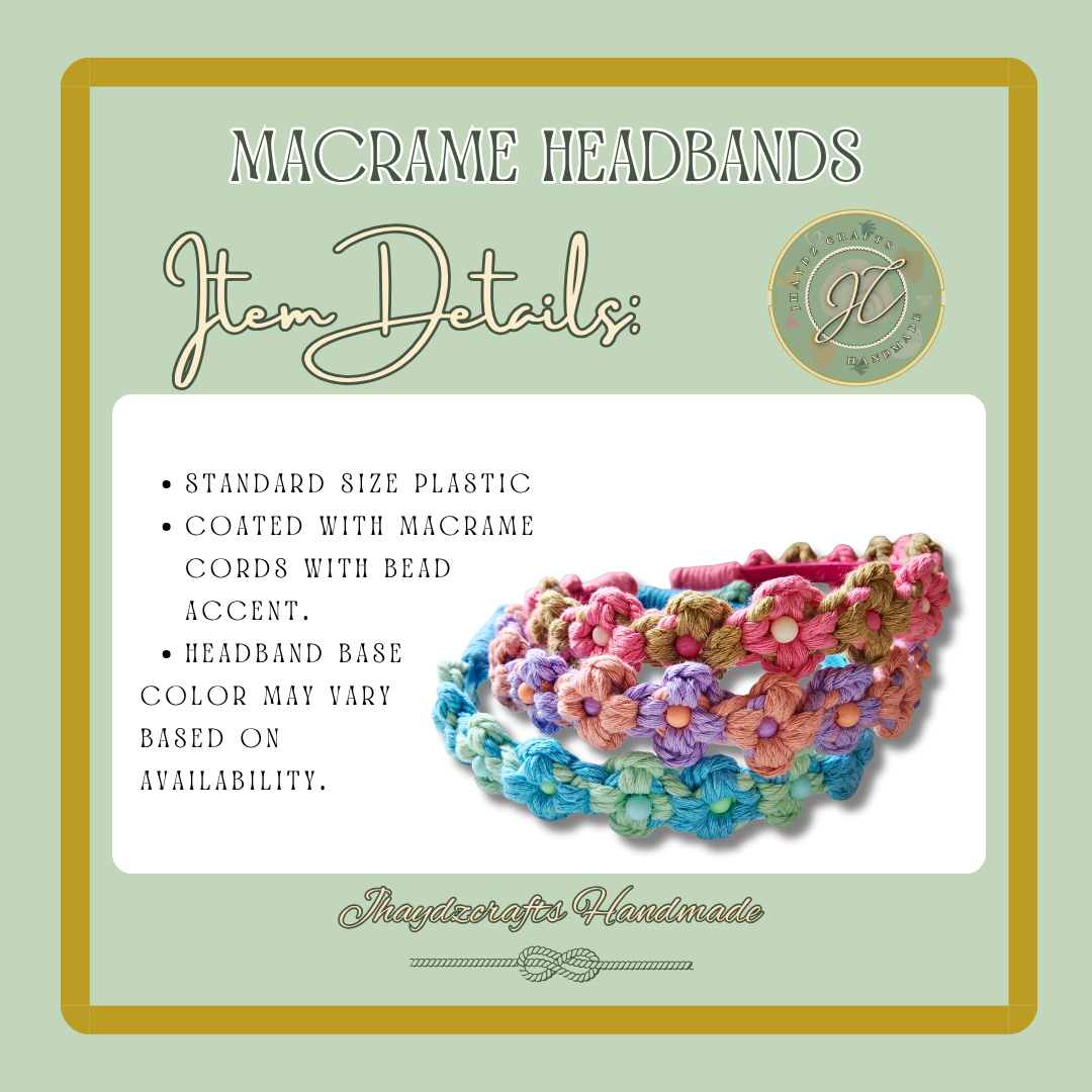 Macrame Floral Headbands-Pre-order up to 7 days - Image 2