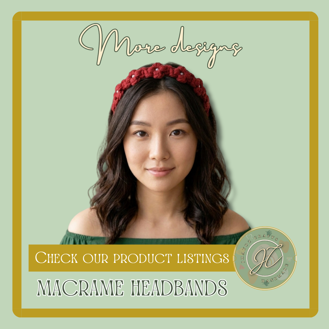 Macrame Floral Headbands (Plain)-Pre-order up to 7 days - Image 7